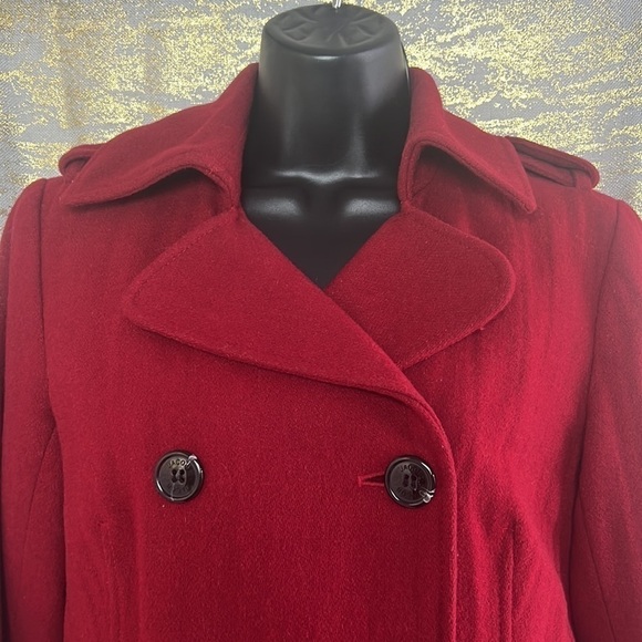 Jacob Women’s Red Stylish Wool Waist Blazer Pea Coat Size XS - Picture 3 of 13